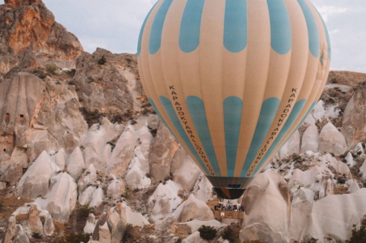 Experience a sunset balloon ride in Cappadocia, enjoy stunning views as the sun sets over fairy chimneys, and capture unforgettable moments in the sky